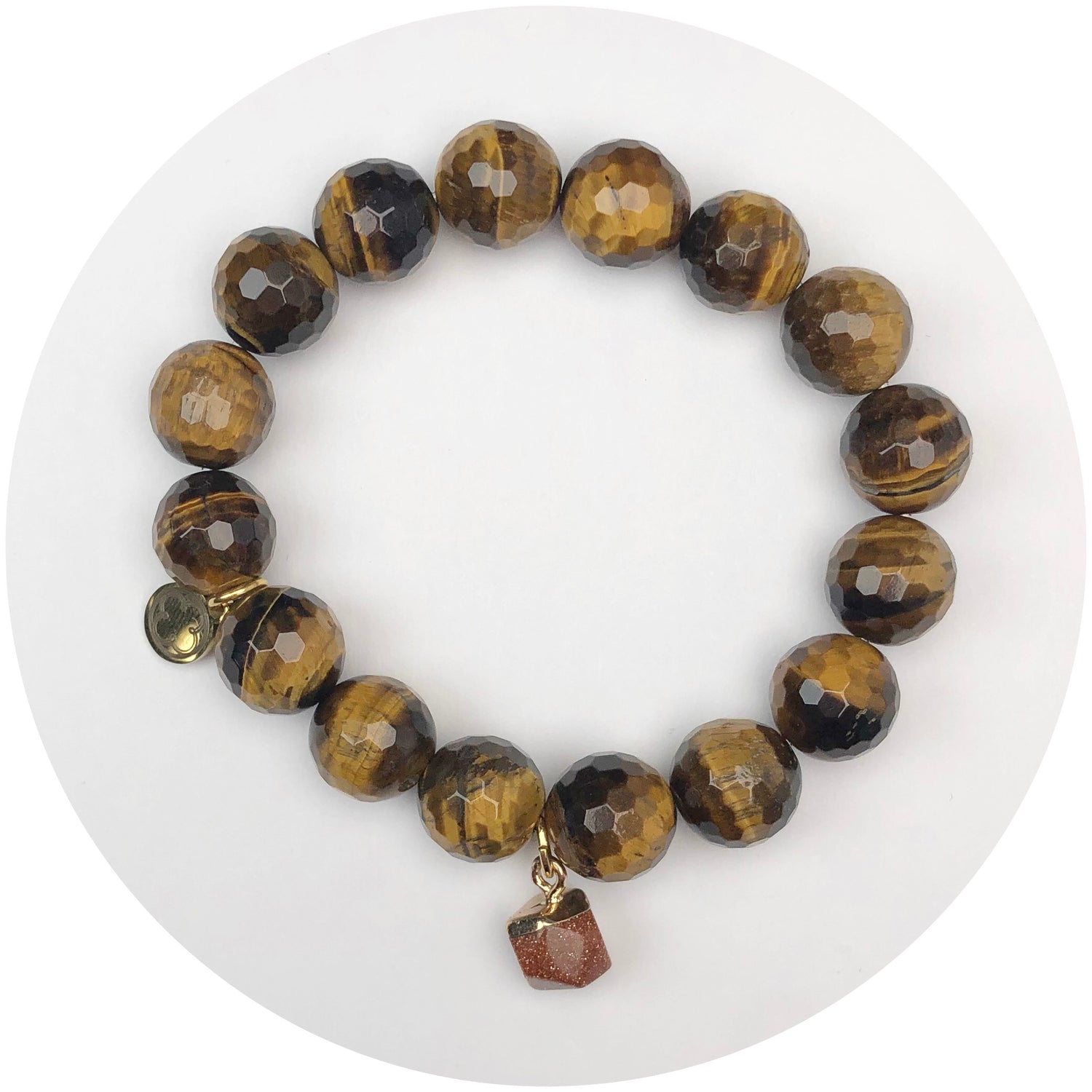 Coffee Cat Eye with Goldstone Pendant