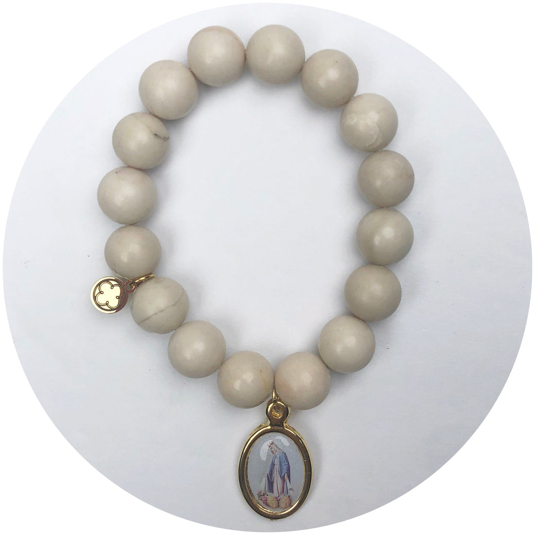 Sandstone with Virgin Mary Pictured Pendant