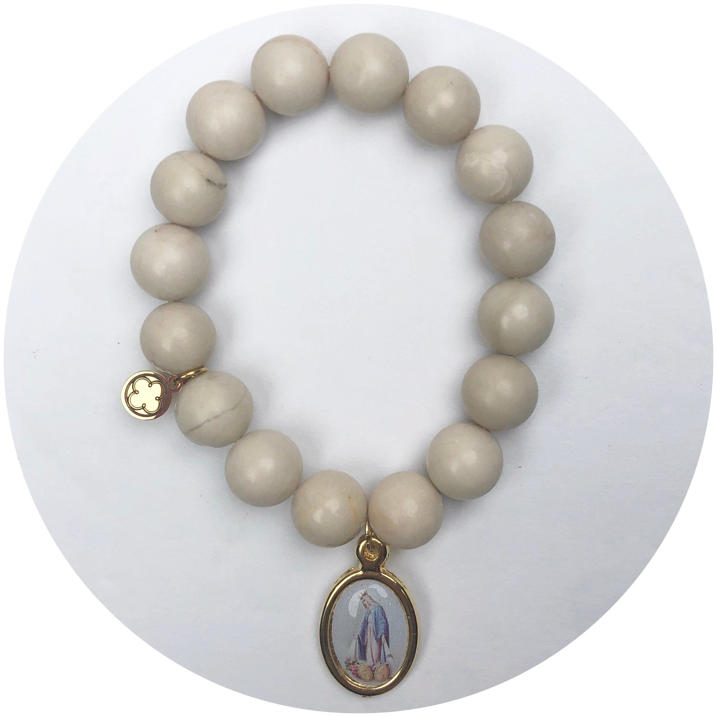 Sandstone with Virgin Mary Pictured Pendant