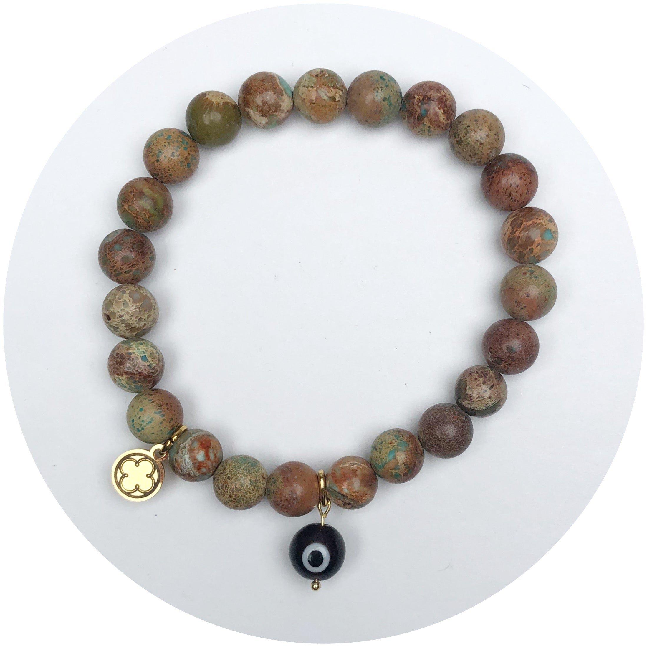 Bronze Jasper with Evil Eye Pendant