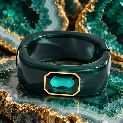 Isabella Emerald Acrylic Bangle
