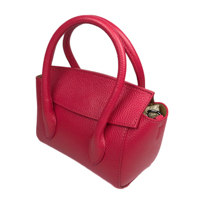 Martina Raspberry Leather Handbag