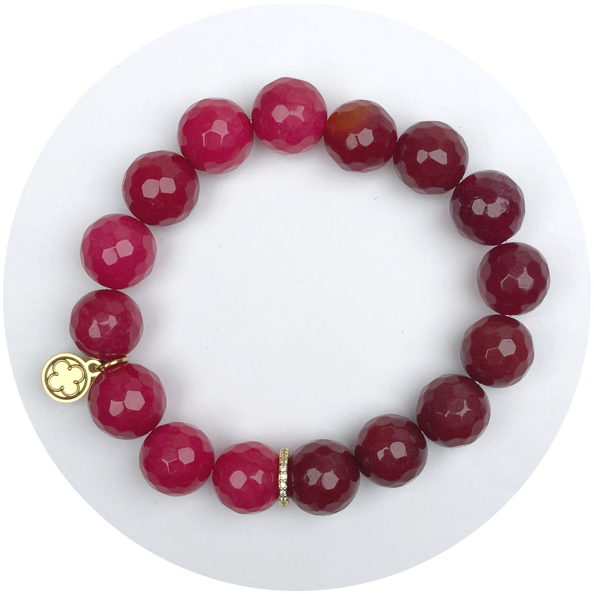 Cherry Jade and Raspberry Jade with Pavé Spacer