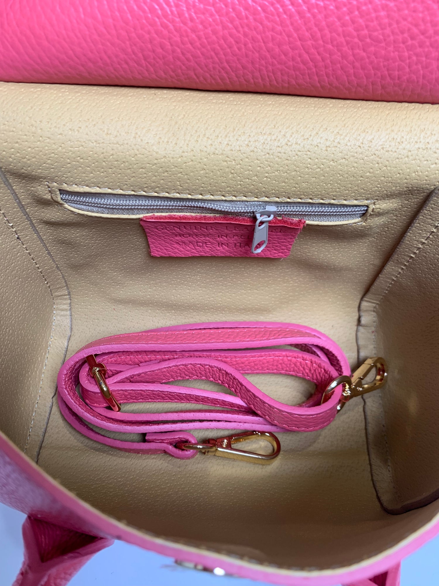 Martina Coral Pink Leather Handbag