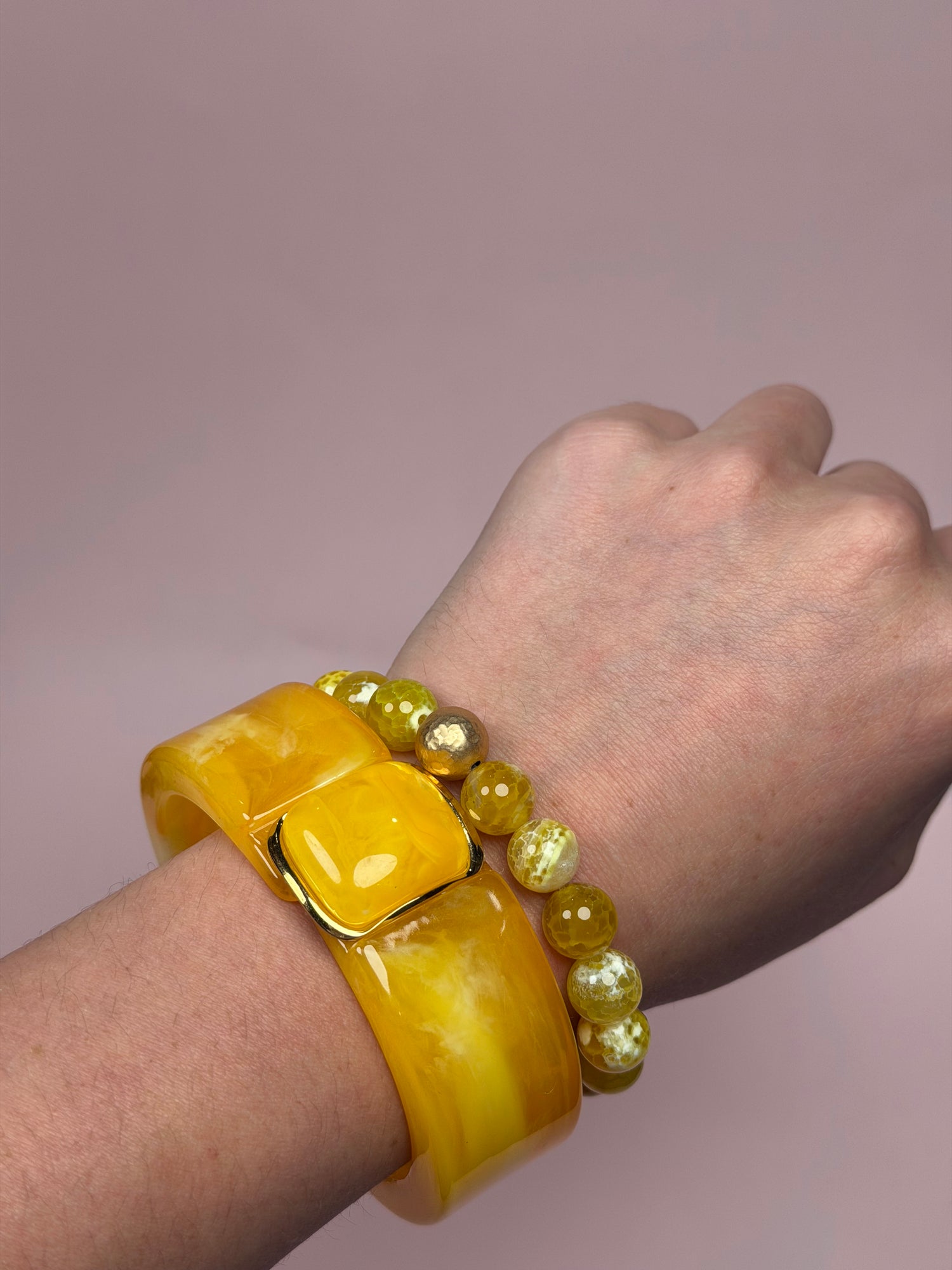 Valentina Amber Hinged Bangle