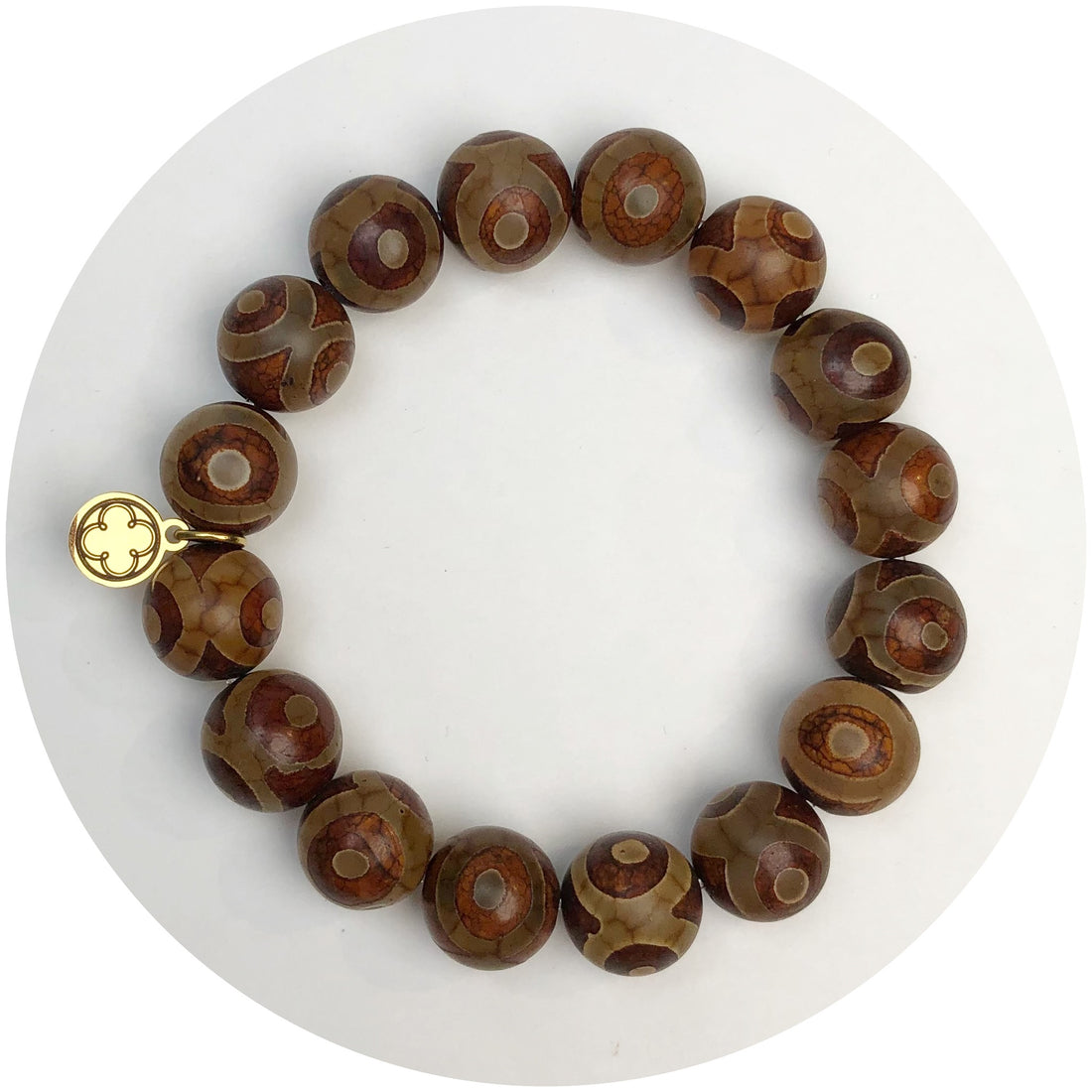Tibetan Antique Brown Eye Beaded Bracelet