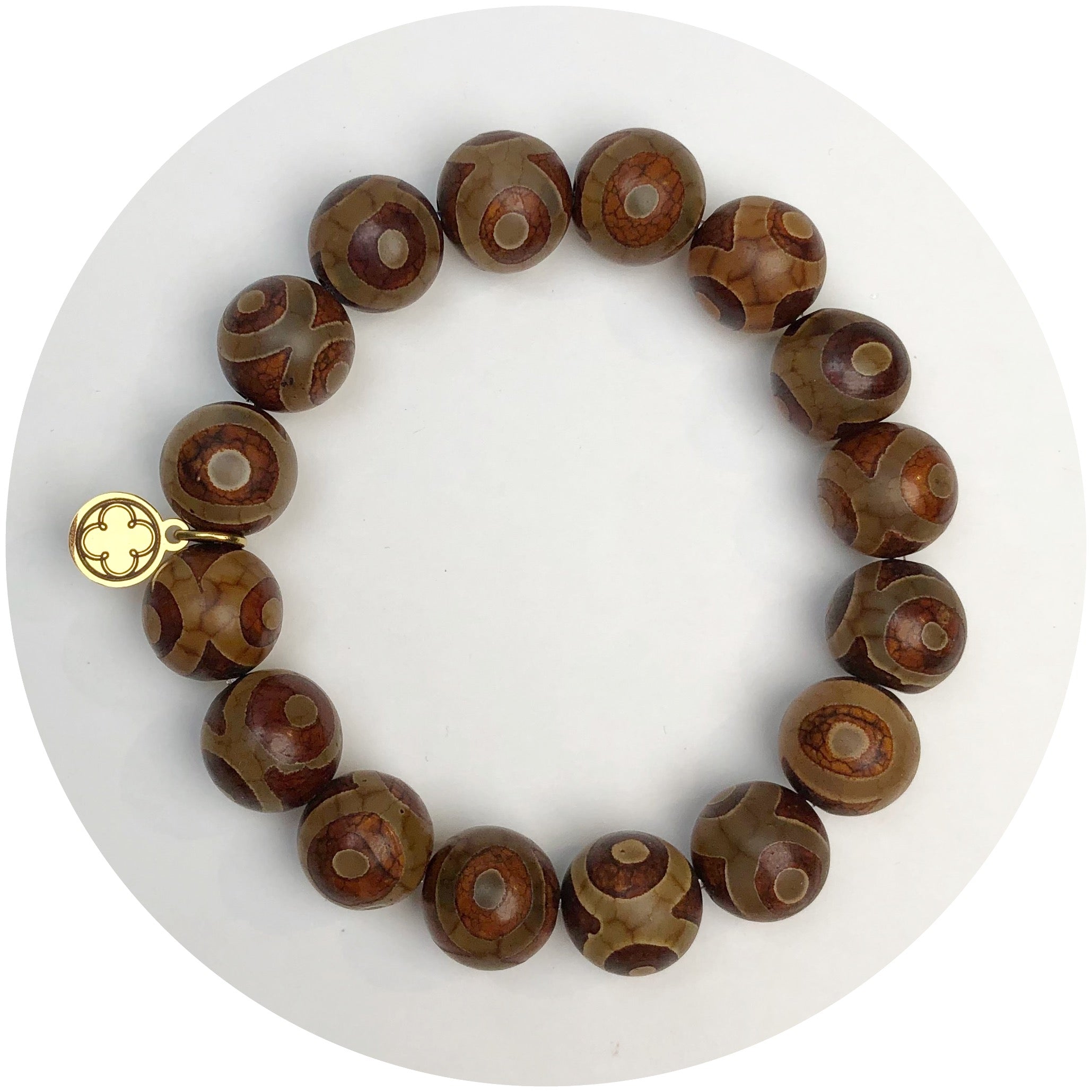 Tibetan Antique Brown Eye Beaded Bracelet