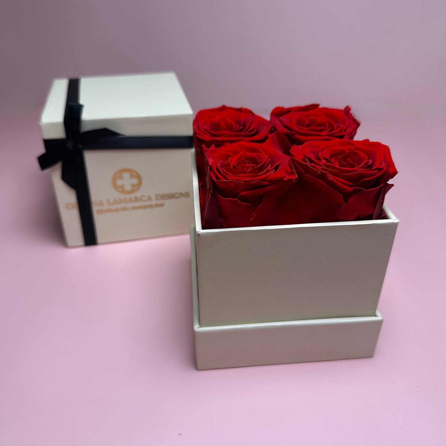 Mini Forever Red Roses Flower Box