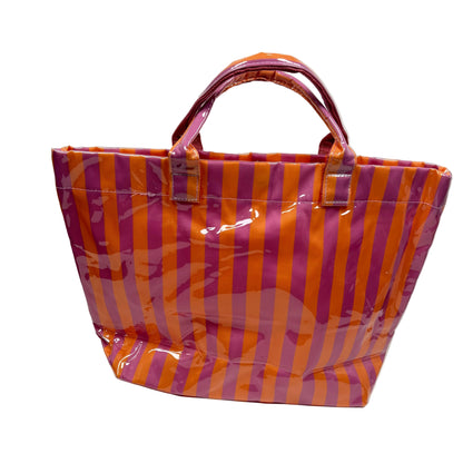 Ciao Bella Pink/Orange Striped Waterproof Tote