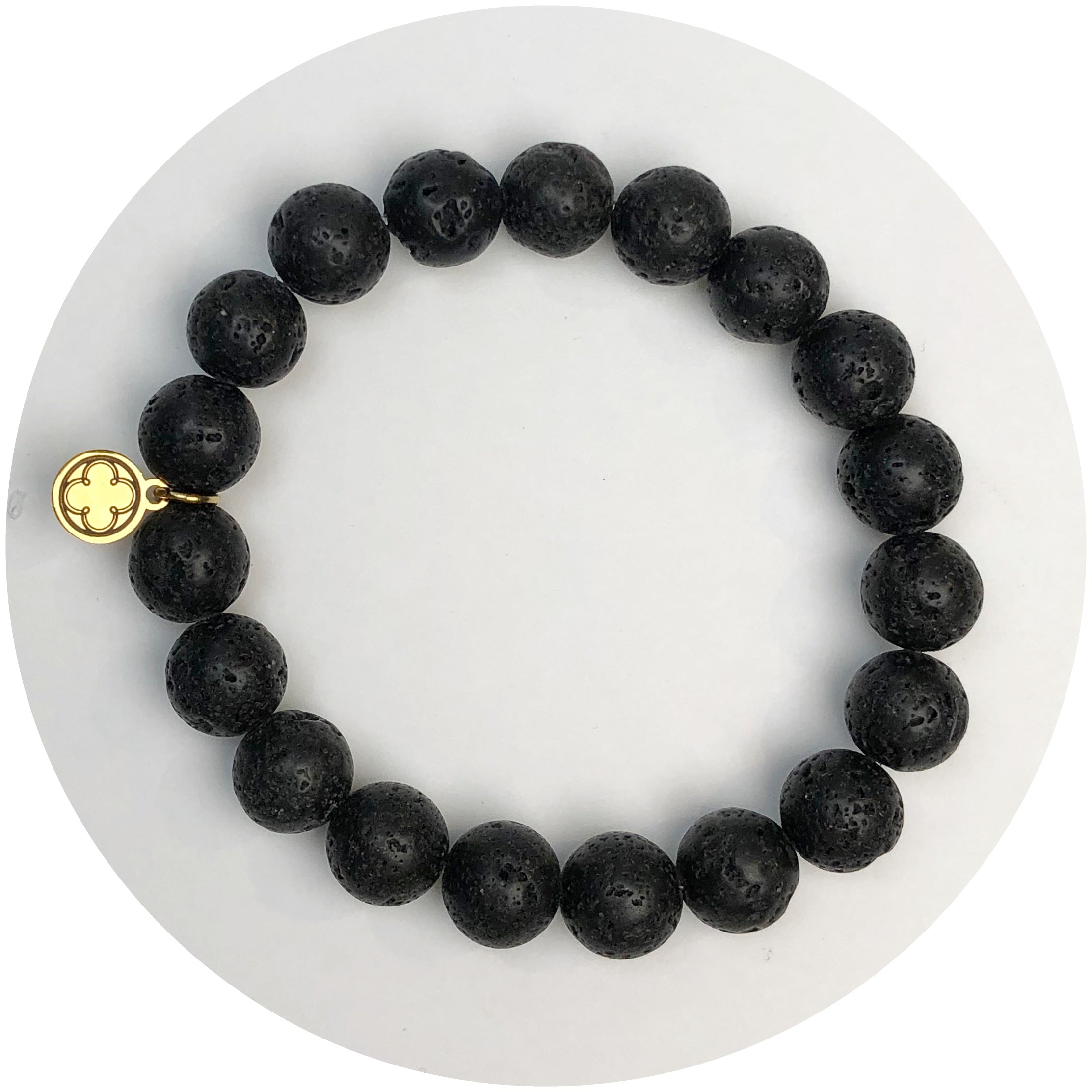 Black Lava Beaded Bracelet