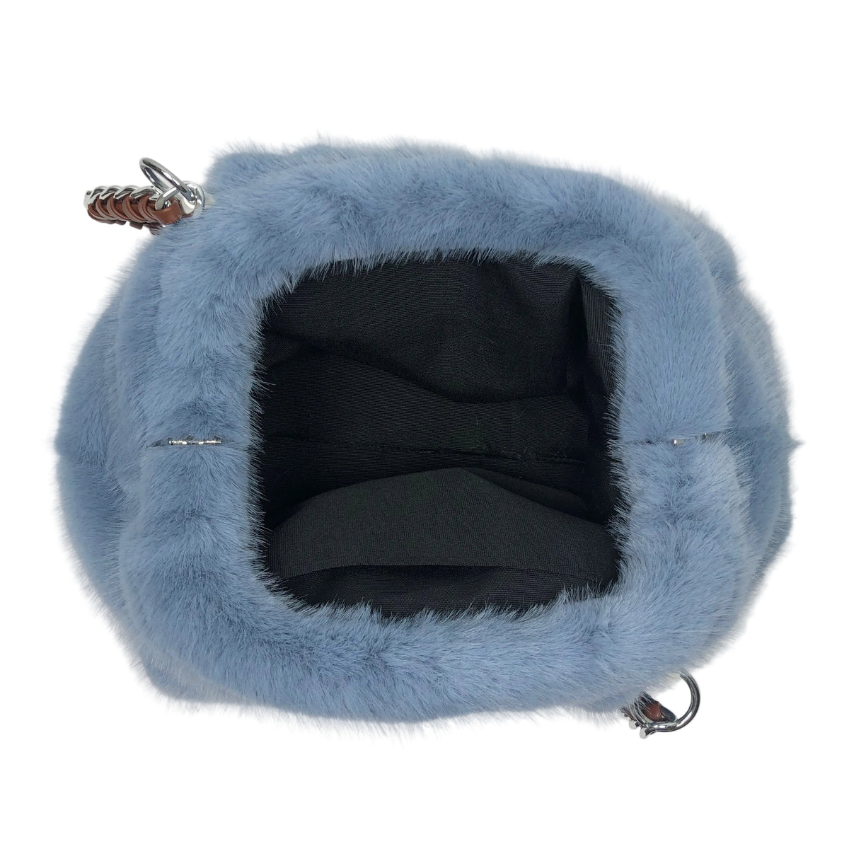 La Nuvola Serenity Blue Faux Mink Bag