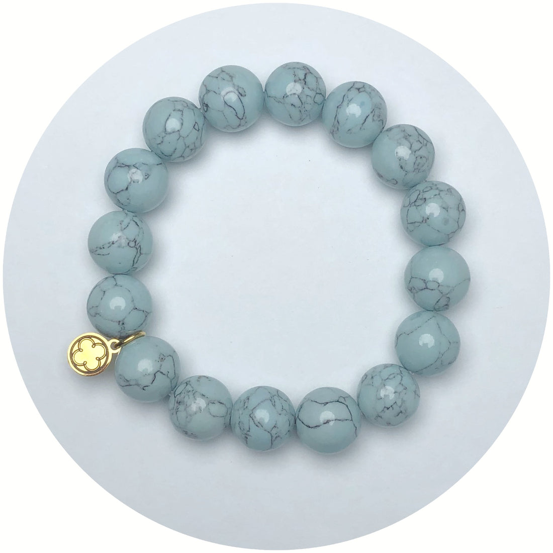 Sky Blue Howlite Beaded Bracelet