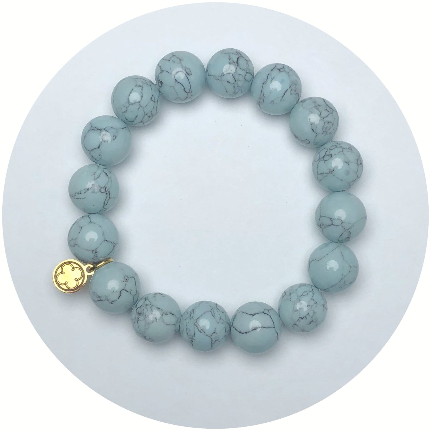 Sky Blue Howlite Beaded Bracelet