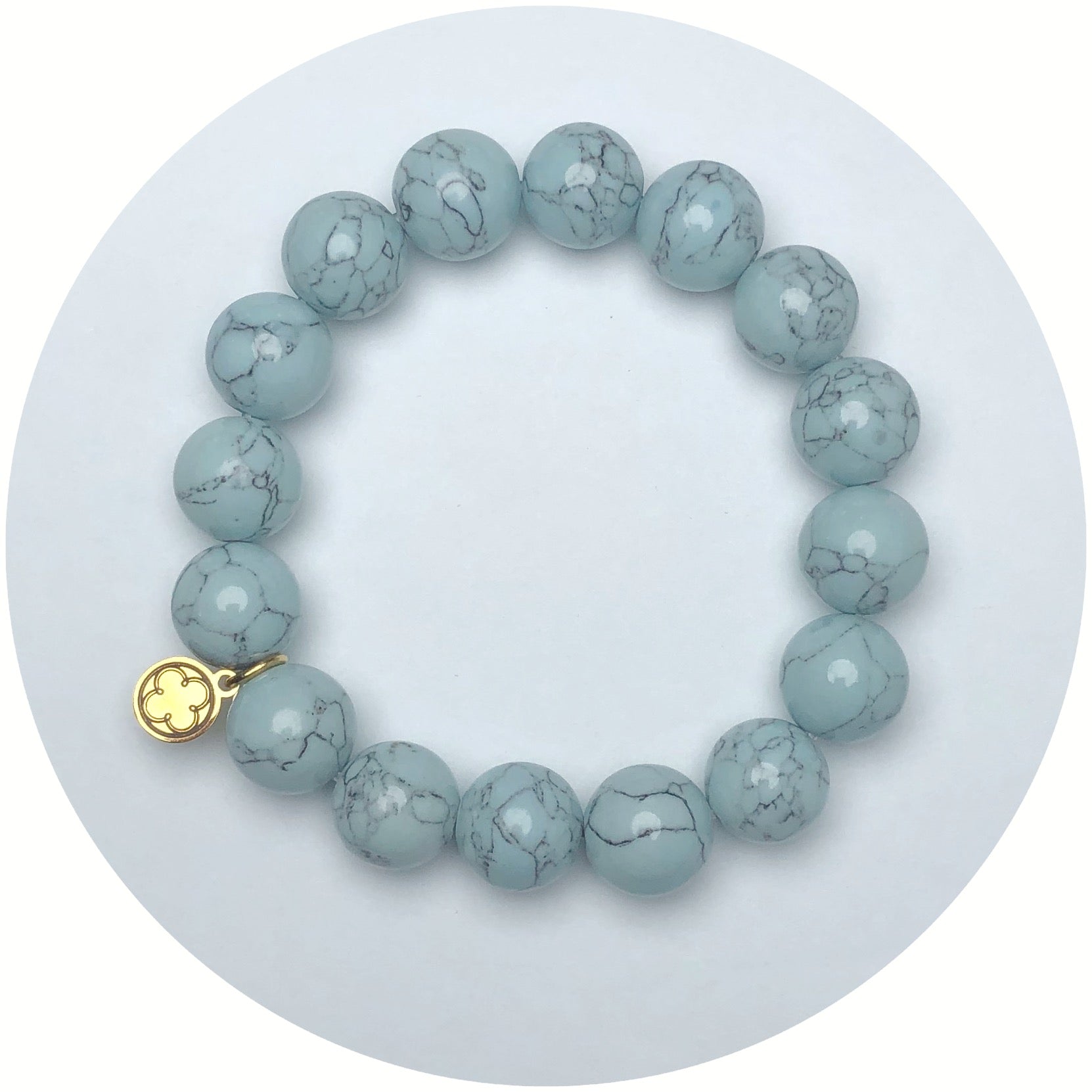 Sky Blue Howlite Beaded Bracelet