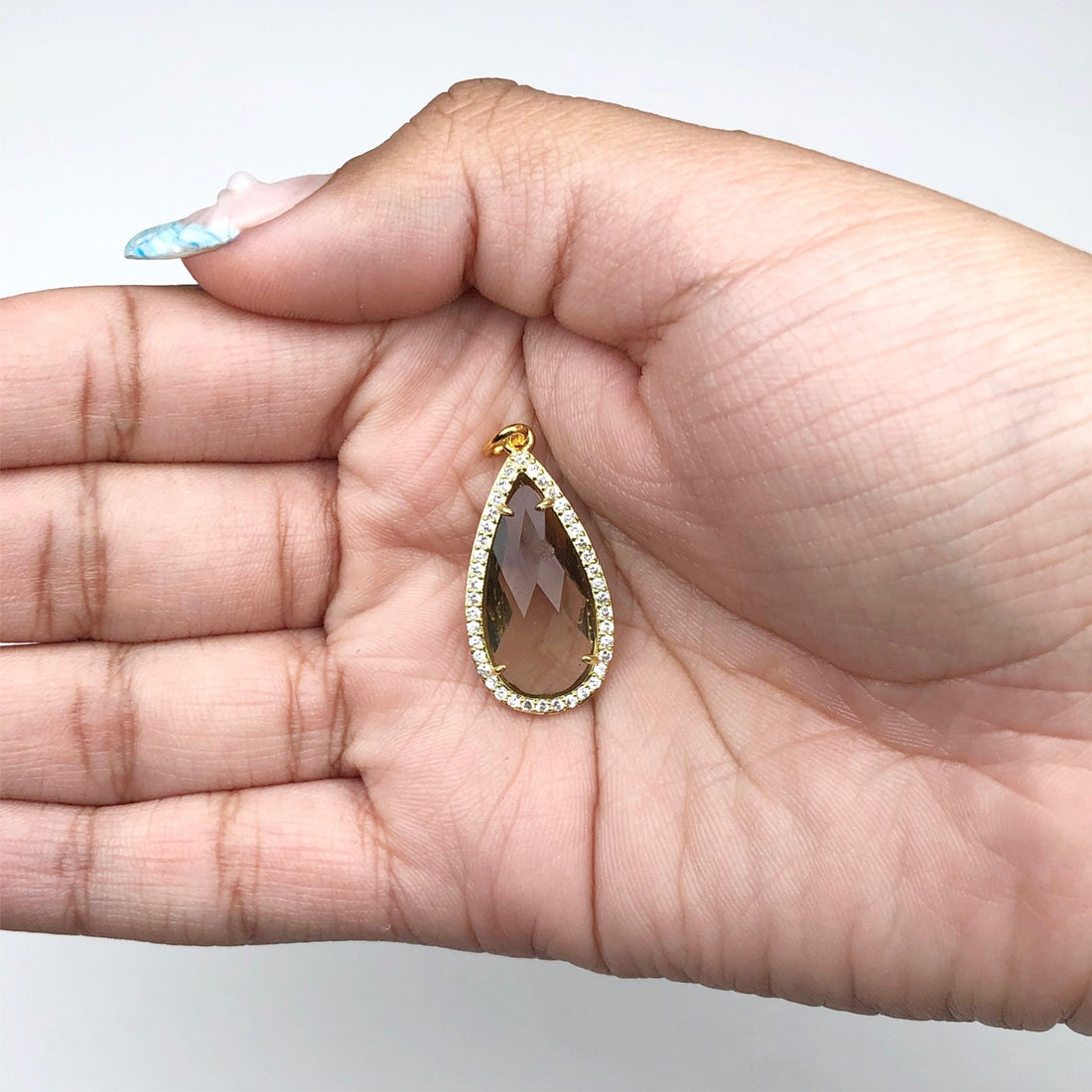 Pavé Topaz Crystal Point Pendant