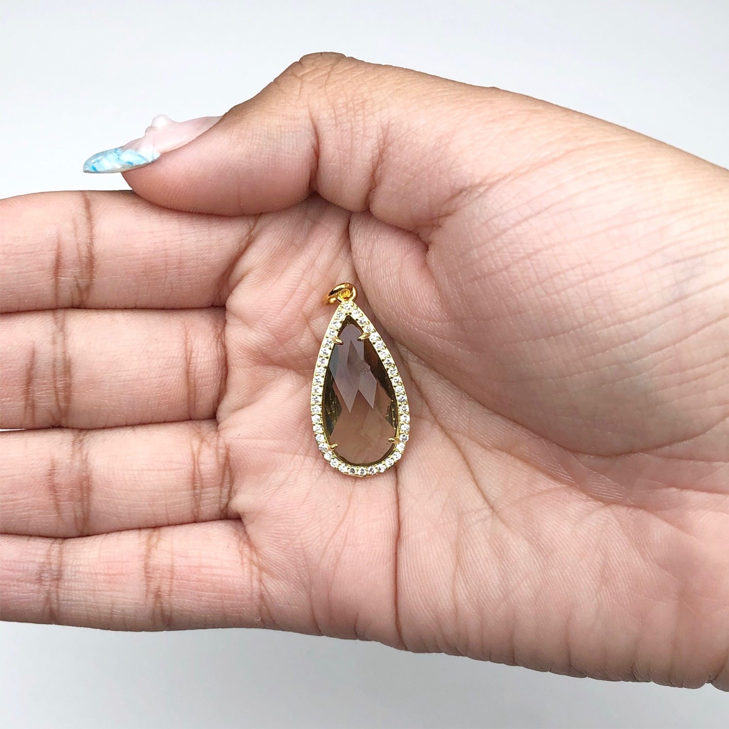 Pavé Topaz Crystal Point Pendant