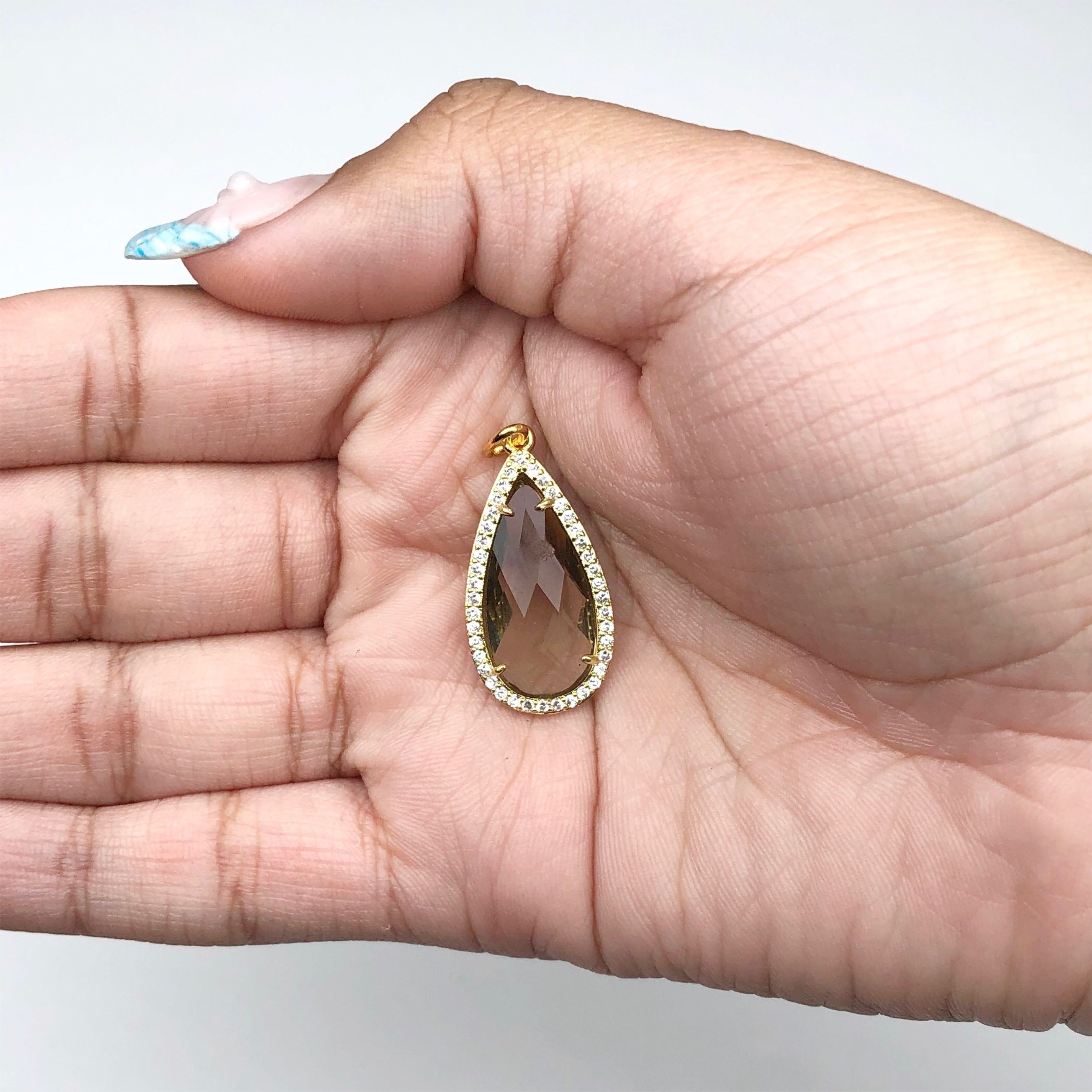 Pavé Topaz Crystal Point Pendant