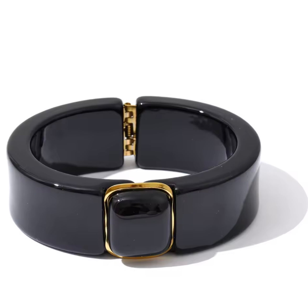 Valentina Black Hinged Bangle
