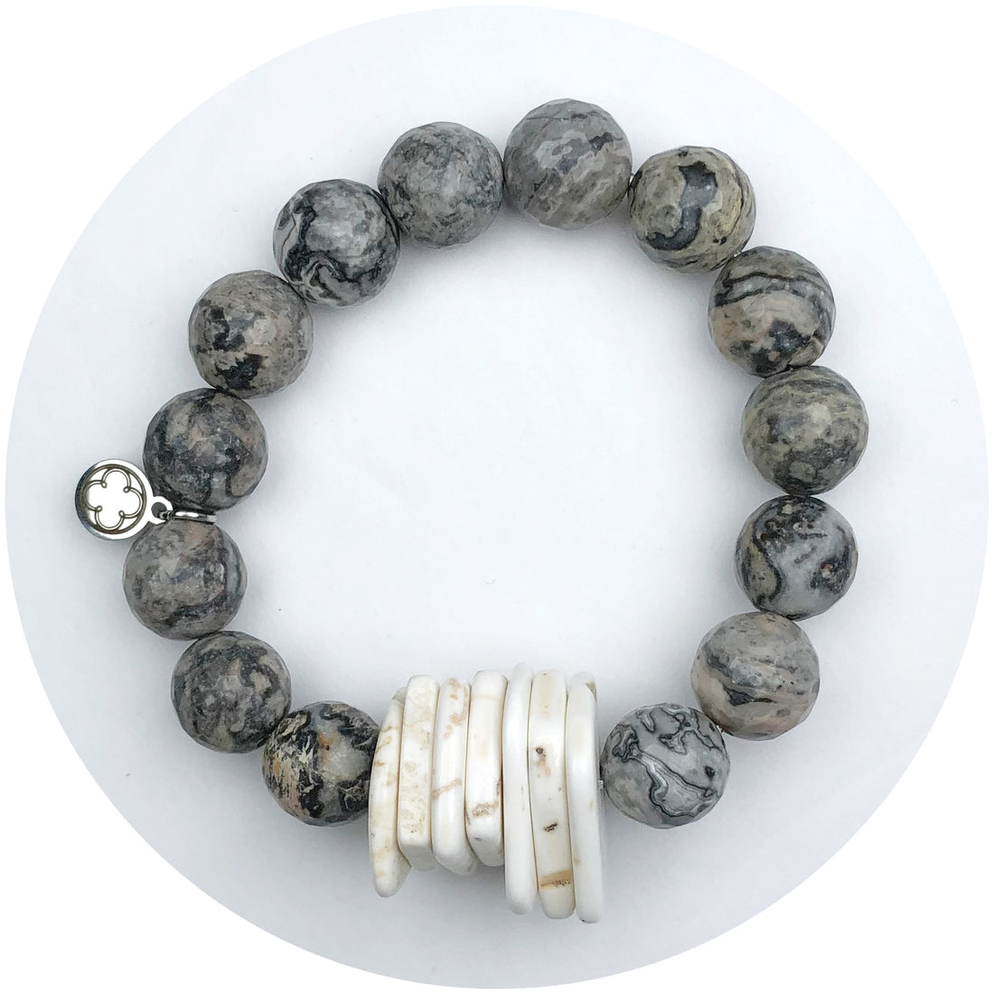Shadow Jasper Jade with White Slices