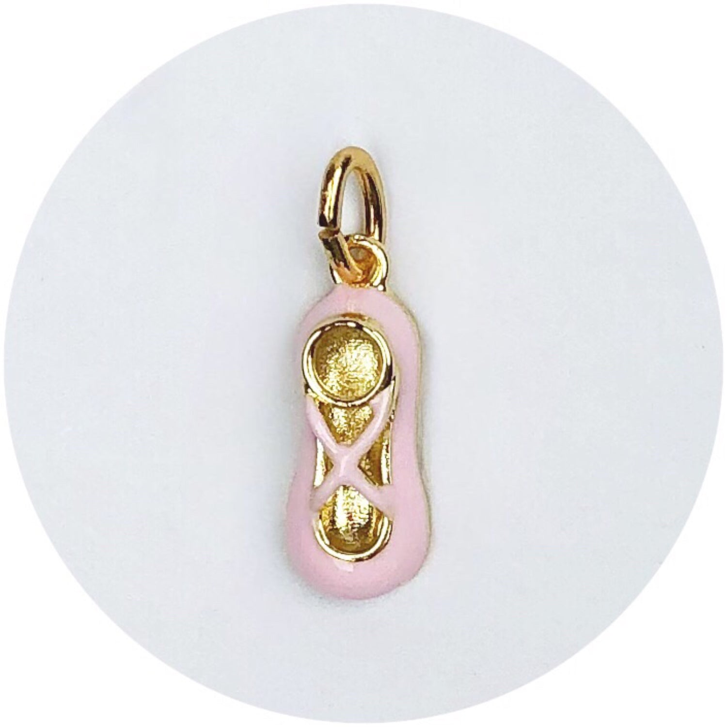 Pink Enamel Ballet Slipper Pendant