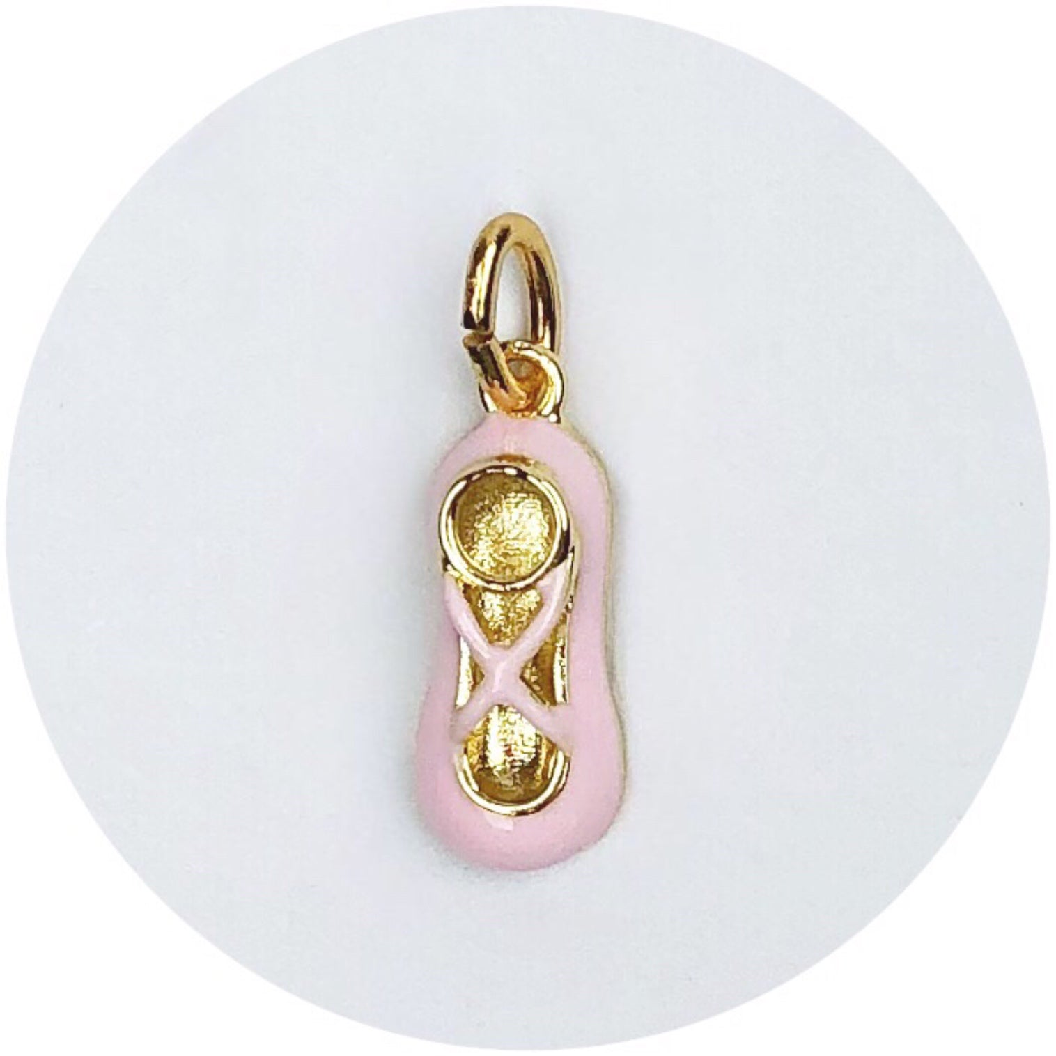 Pink Enamel Ballet Slipper Pendant