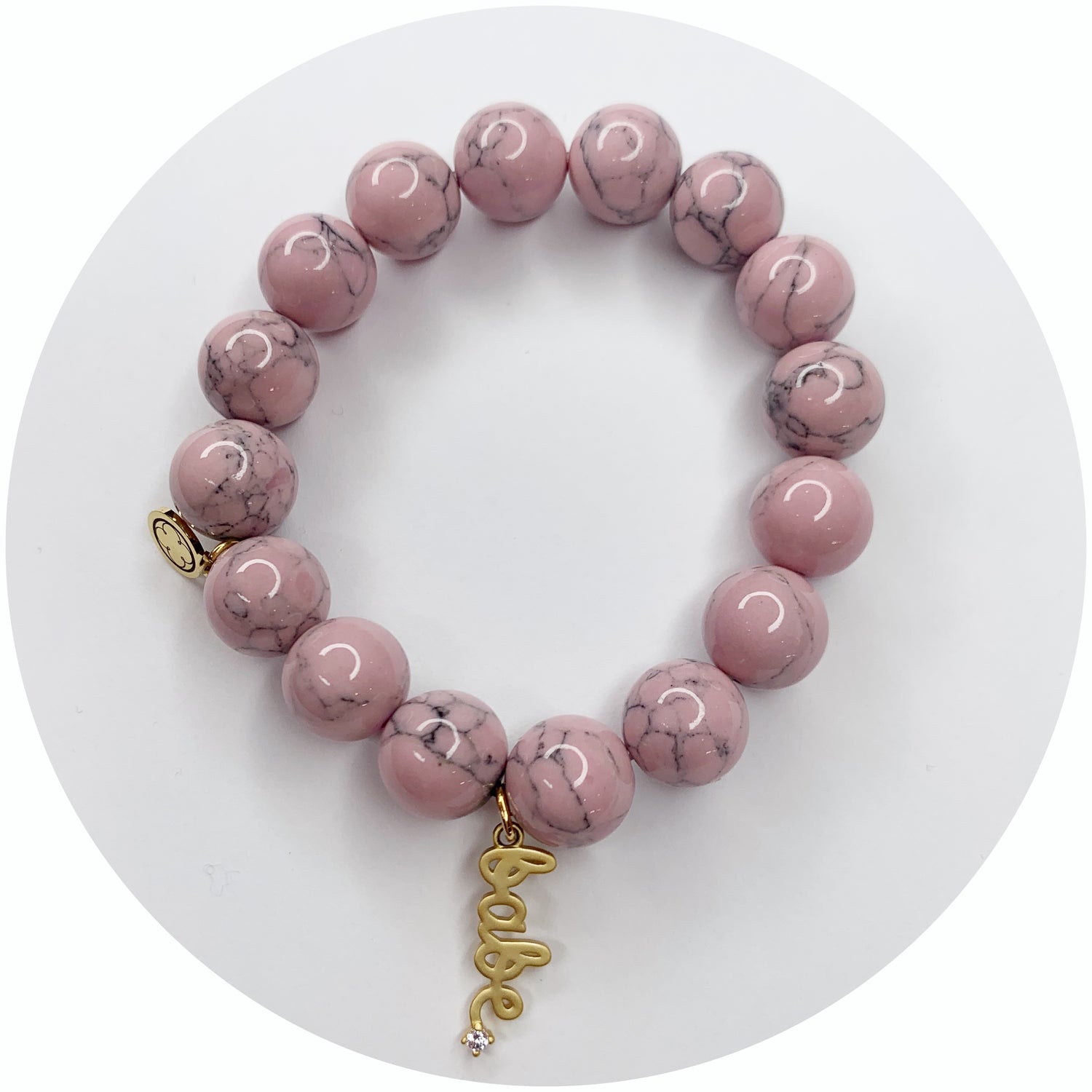 Light Pink Howlite with Pavé