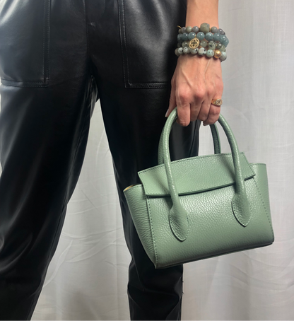 Martina Sage Green Leather Handbag