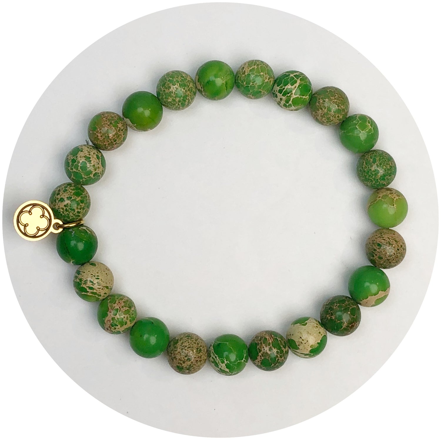 Green Imperial Jasper Beaded Bracelet