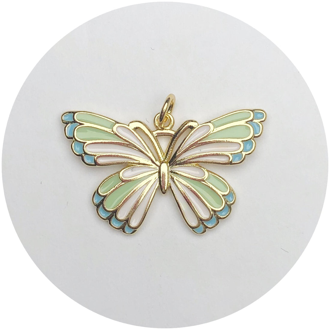 Camellia Green Butterfly Pendant