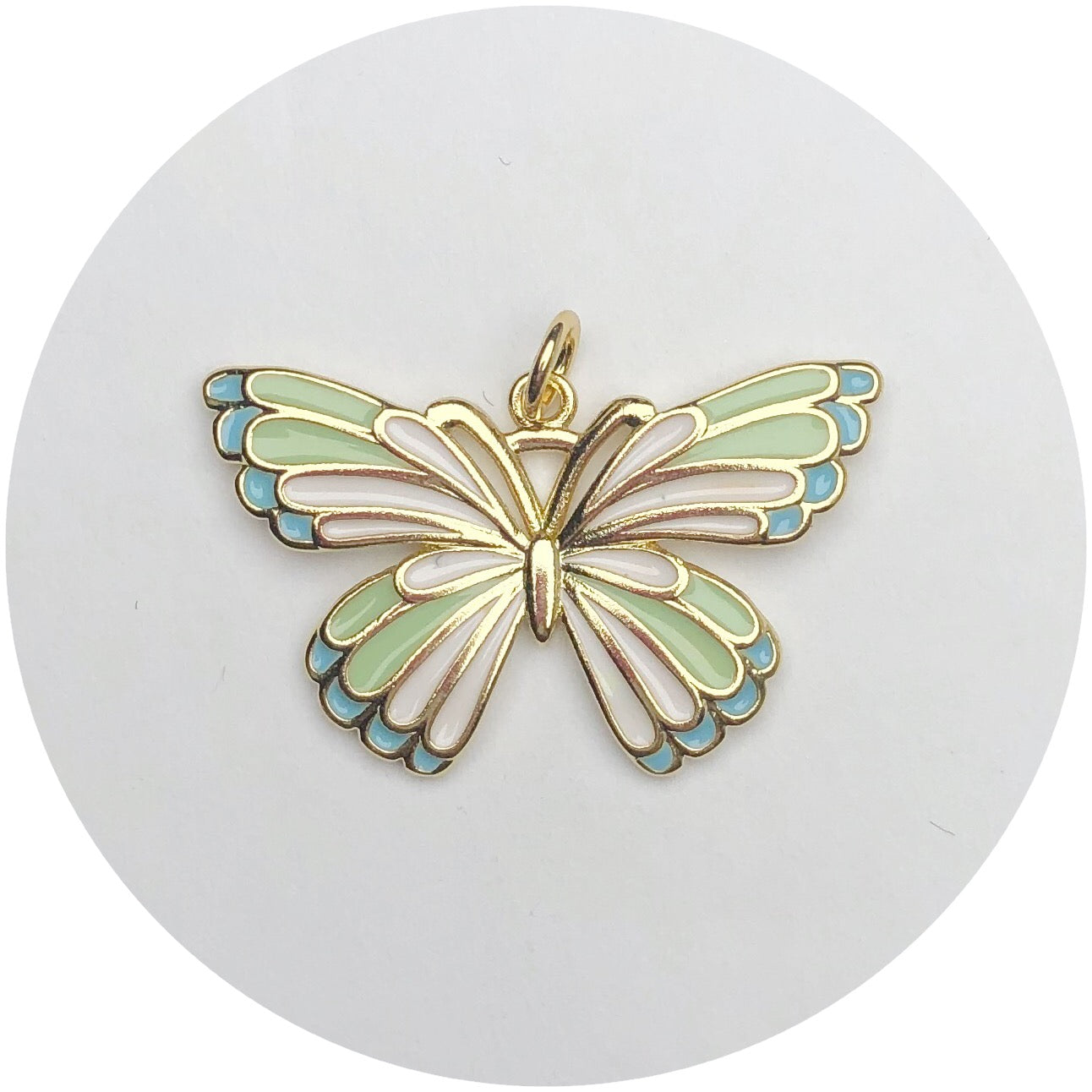 Camellia Green Butterfly Pendant