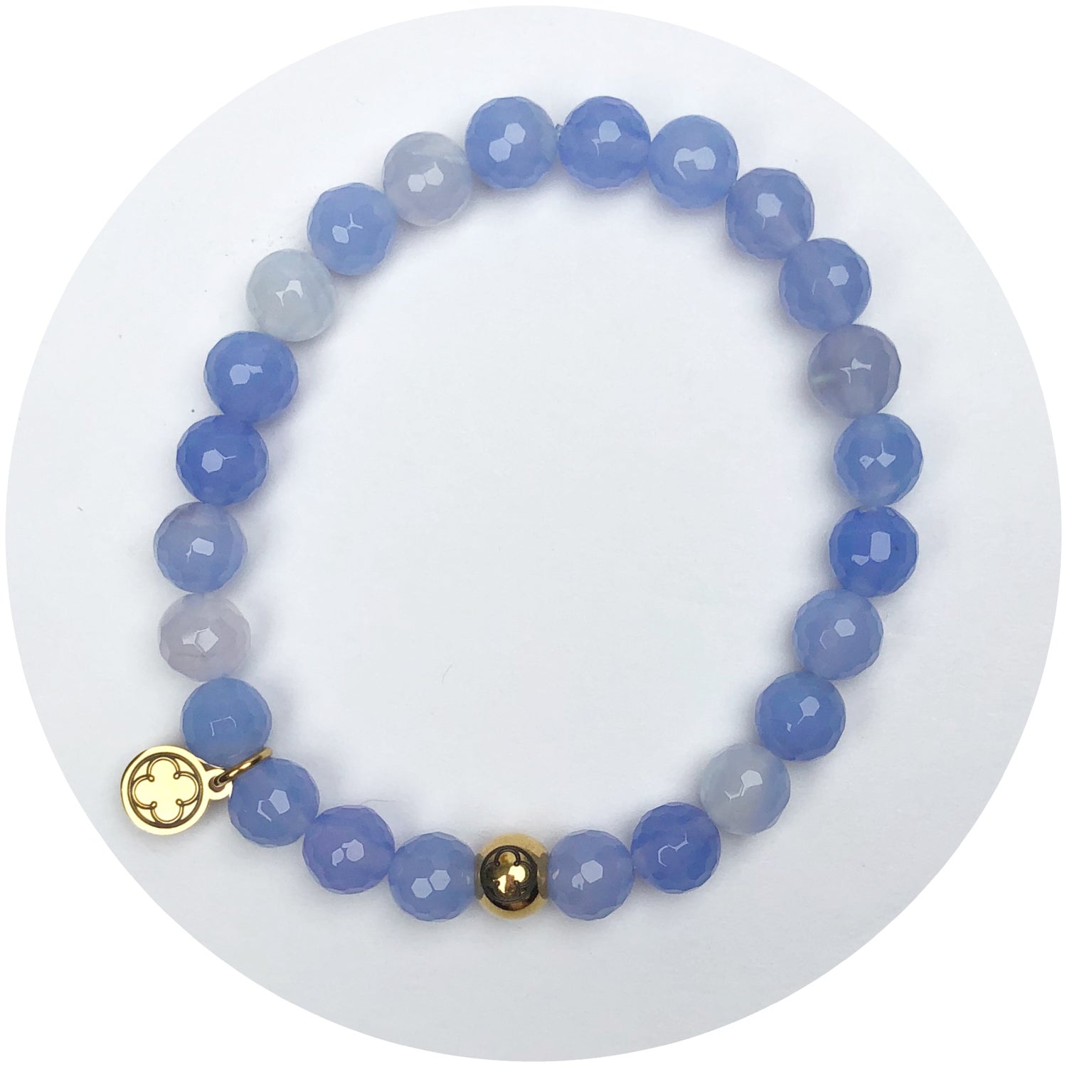 Mens Serenity Blue Agate with Gold Accent