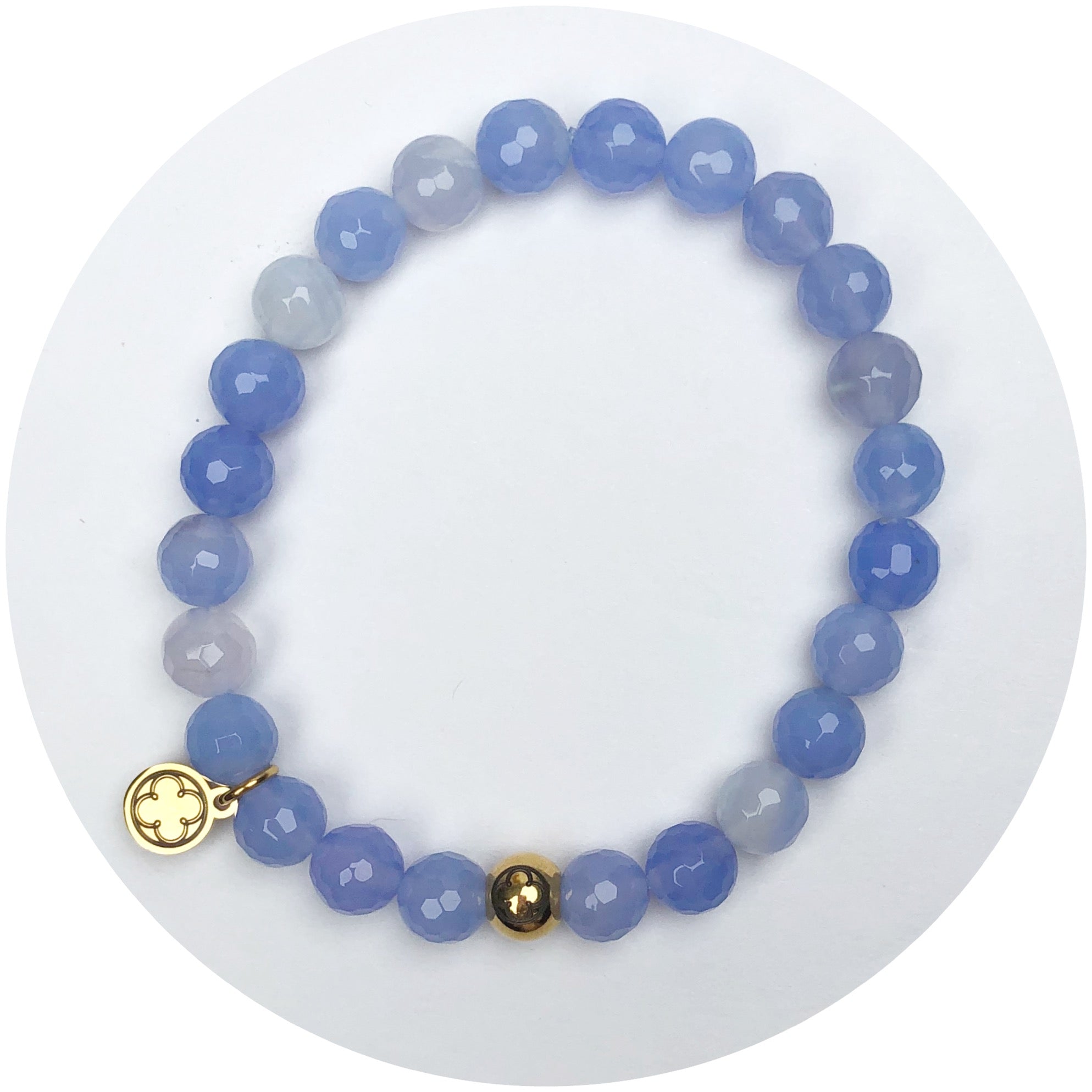 Mens Serenity Blue Agate with Gold Accent