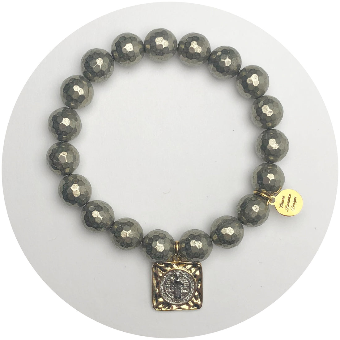 Pyrite with St. Benedict Pendant