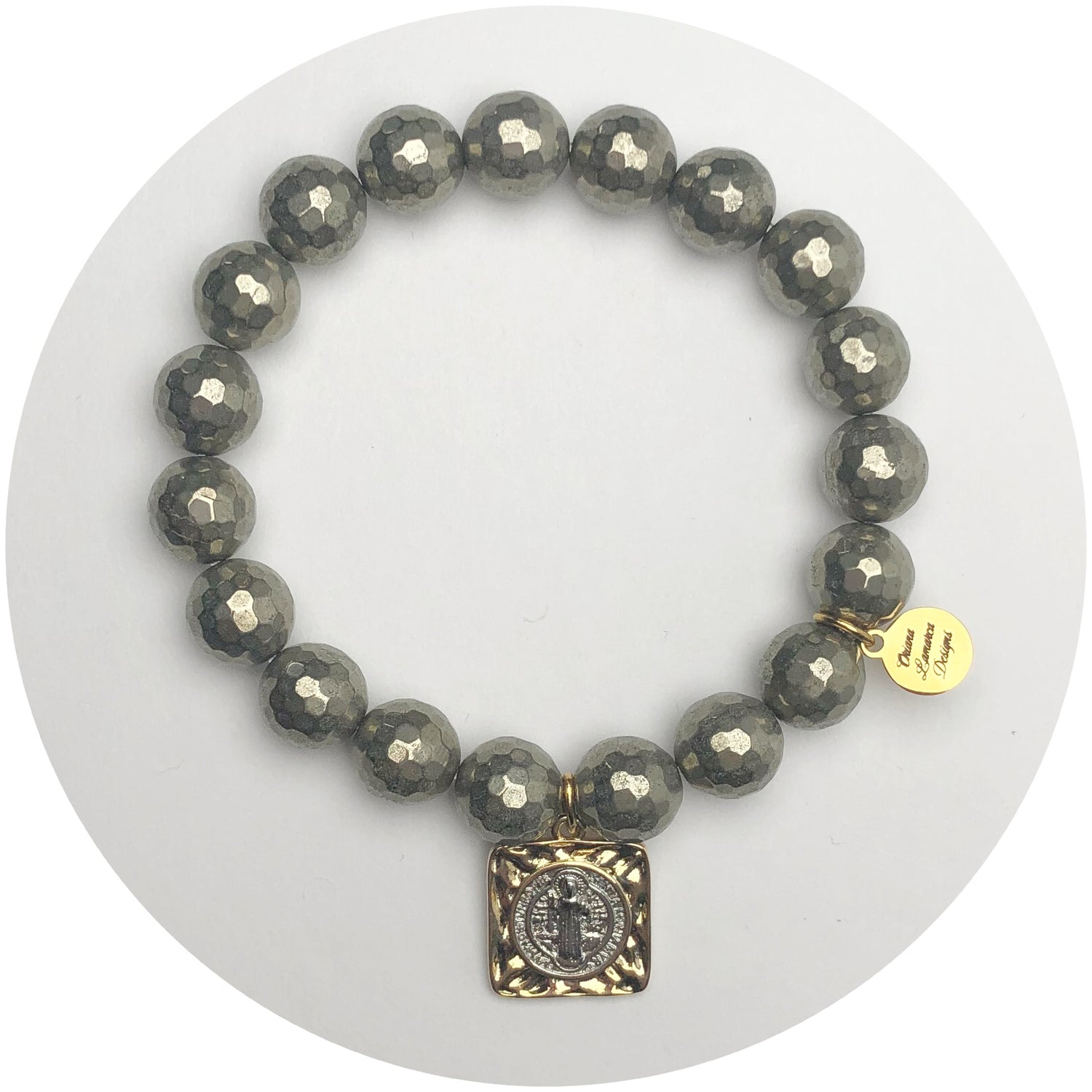 Pyrite with St. Benedict Pendant