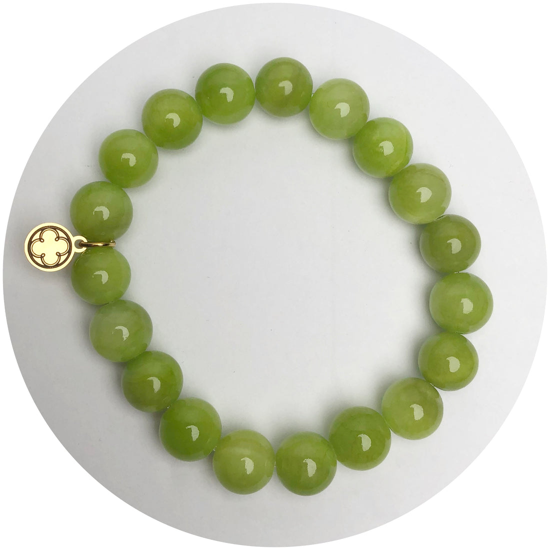 Lime Green Jade Beaded Bracelet