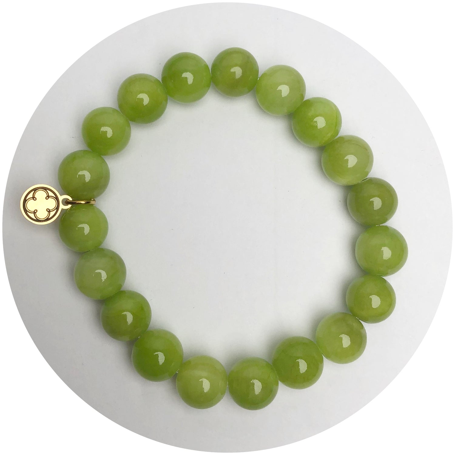 Lime Green Jade Beaded Bracelet