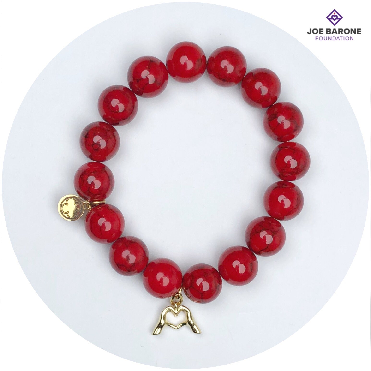 "Joe Barone Foundation" Bracelet with Pavé Angel Wing or Heart Hands Pendant