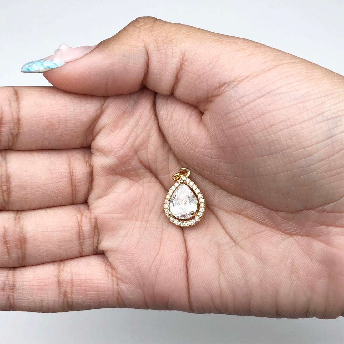 Pavé Gold Teardrop Pendant