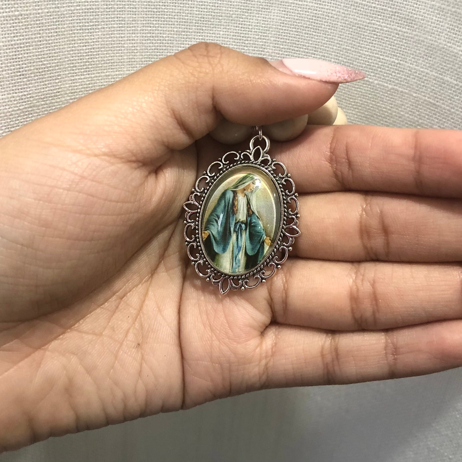 Sandstone with Large Virgin Mary Pictured Medallion