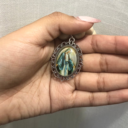 Sandstone with Large Virgin Mary Pictured Medallion