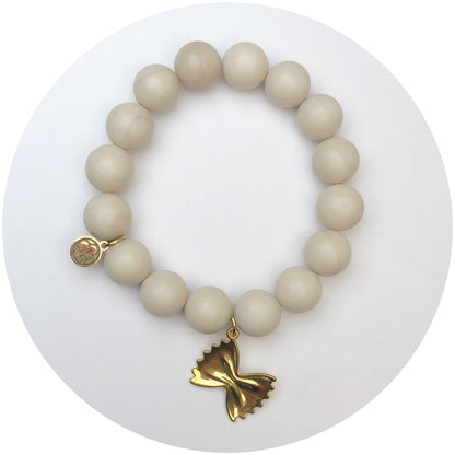 Beige Riverstone with Farfalla Pasta Pendant