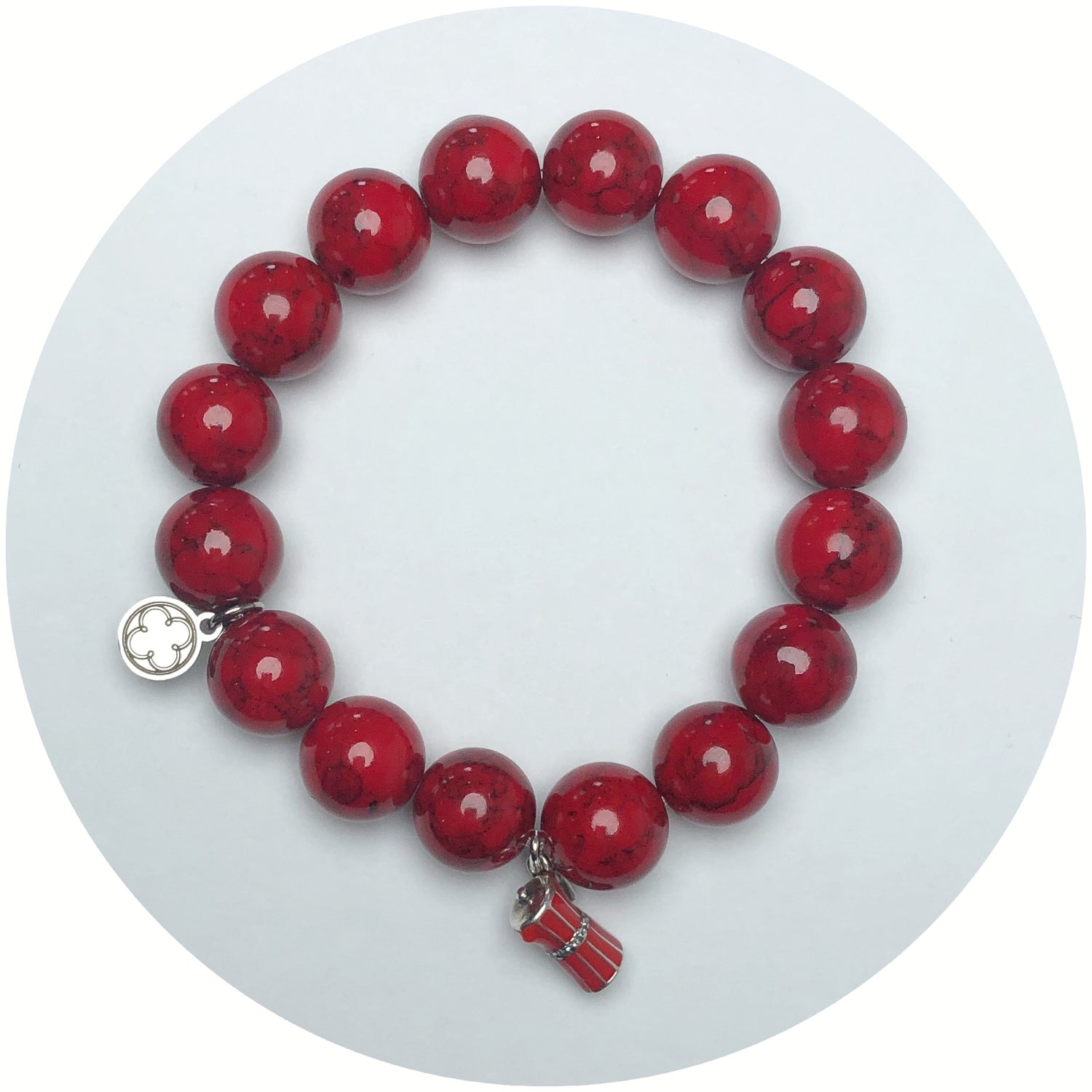 Red Howlite with Red Enamel Moka Pot