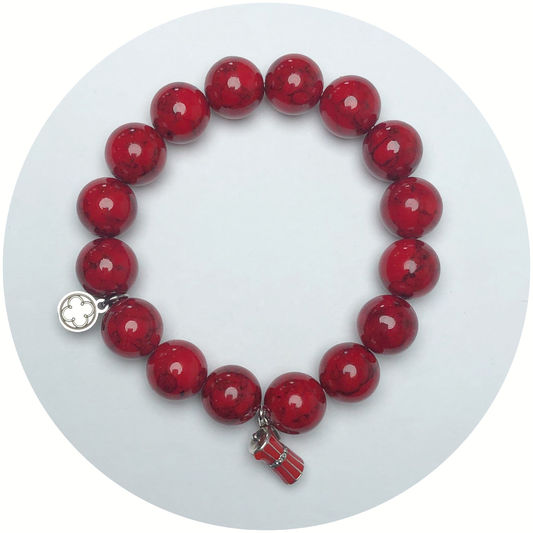 Red Howlite with Red Enamel Moka Pot