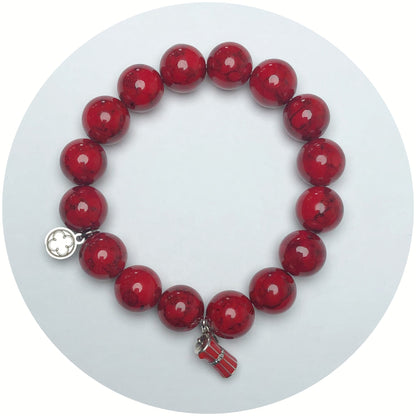 Red Howlite with Red Enamel Moka Pot