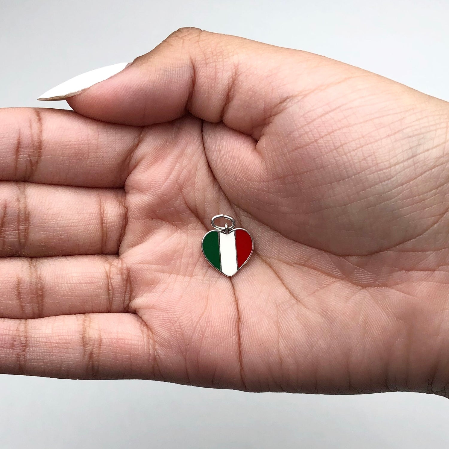 Italian Flag Heart Pendant