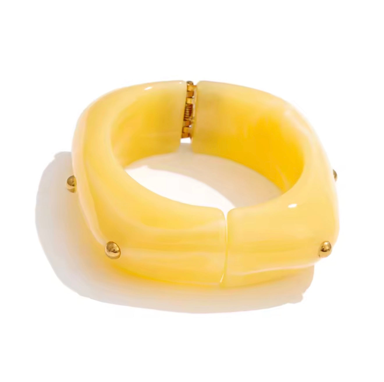 Lucia Yellow Acrylic Hinged Bangle