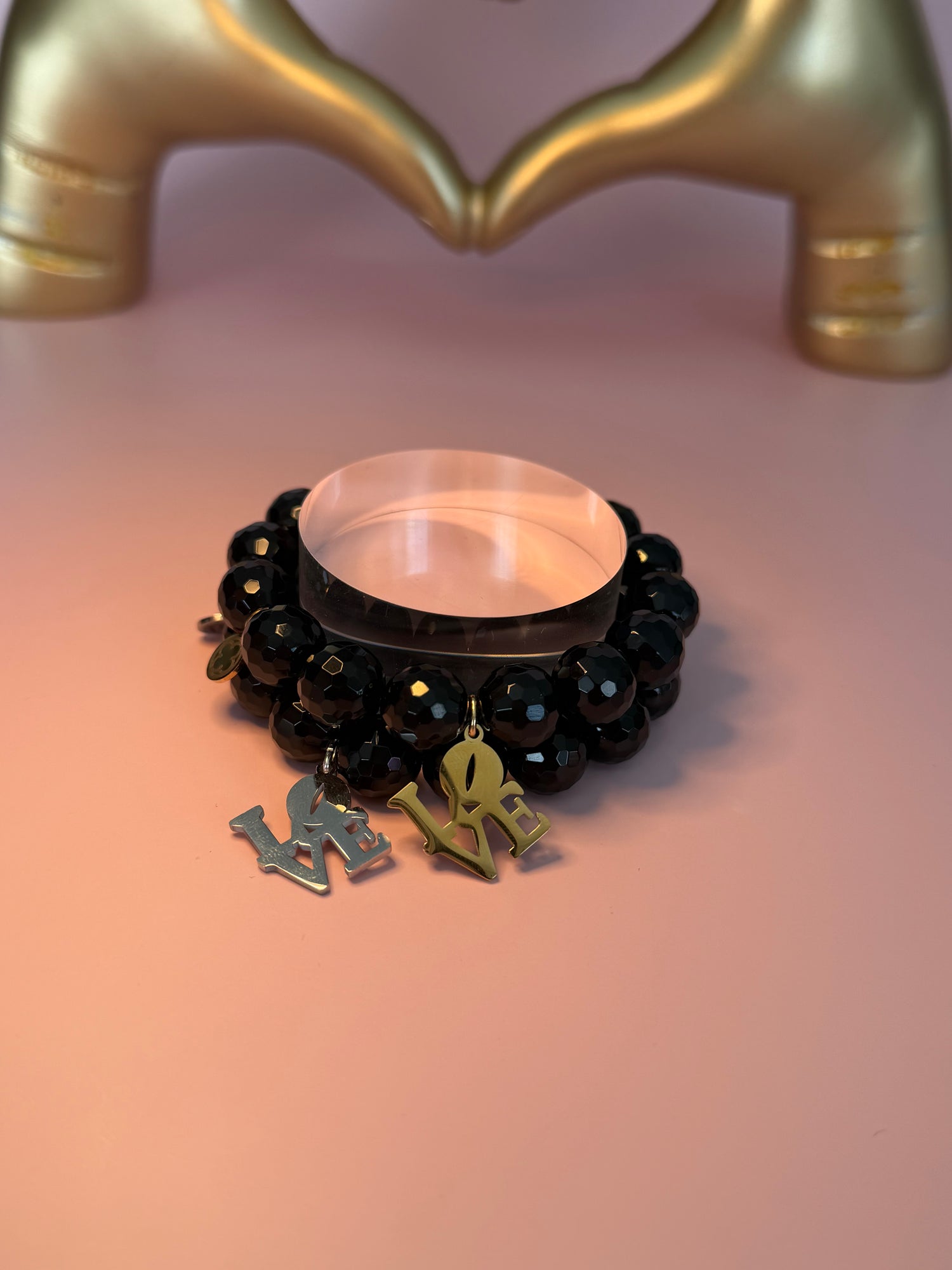 LIMITED EDITION Black Onyx with  Square Love Pendant