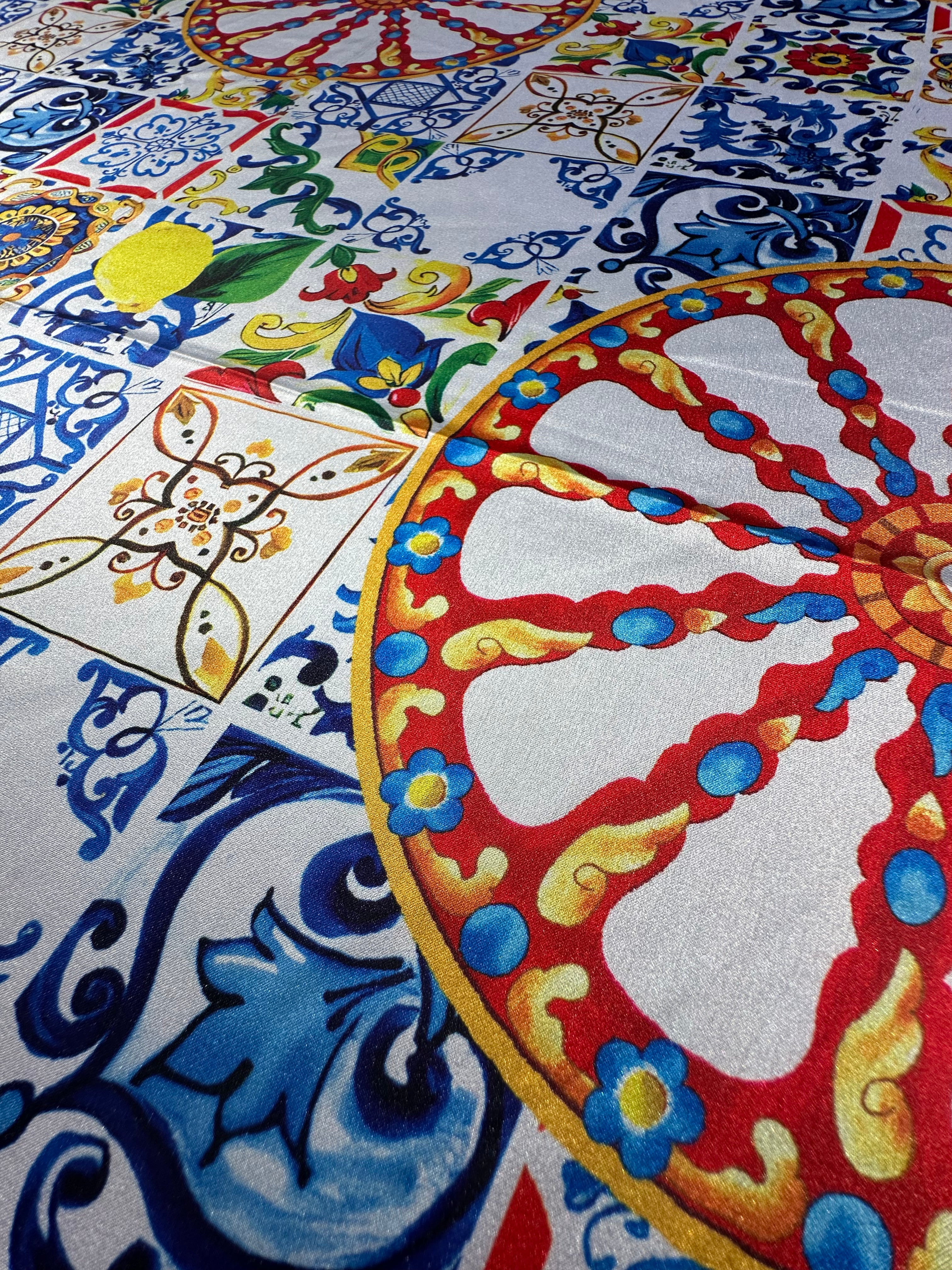 Carretto Maiolica Print Foulard