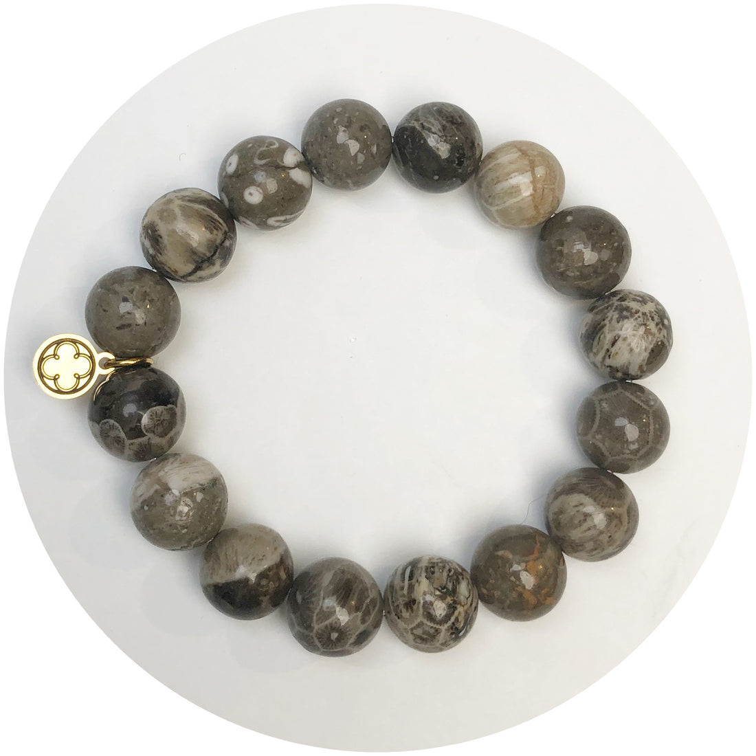 Fossil Coral Beaded Bracelet