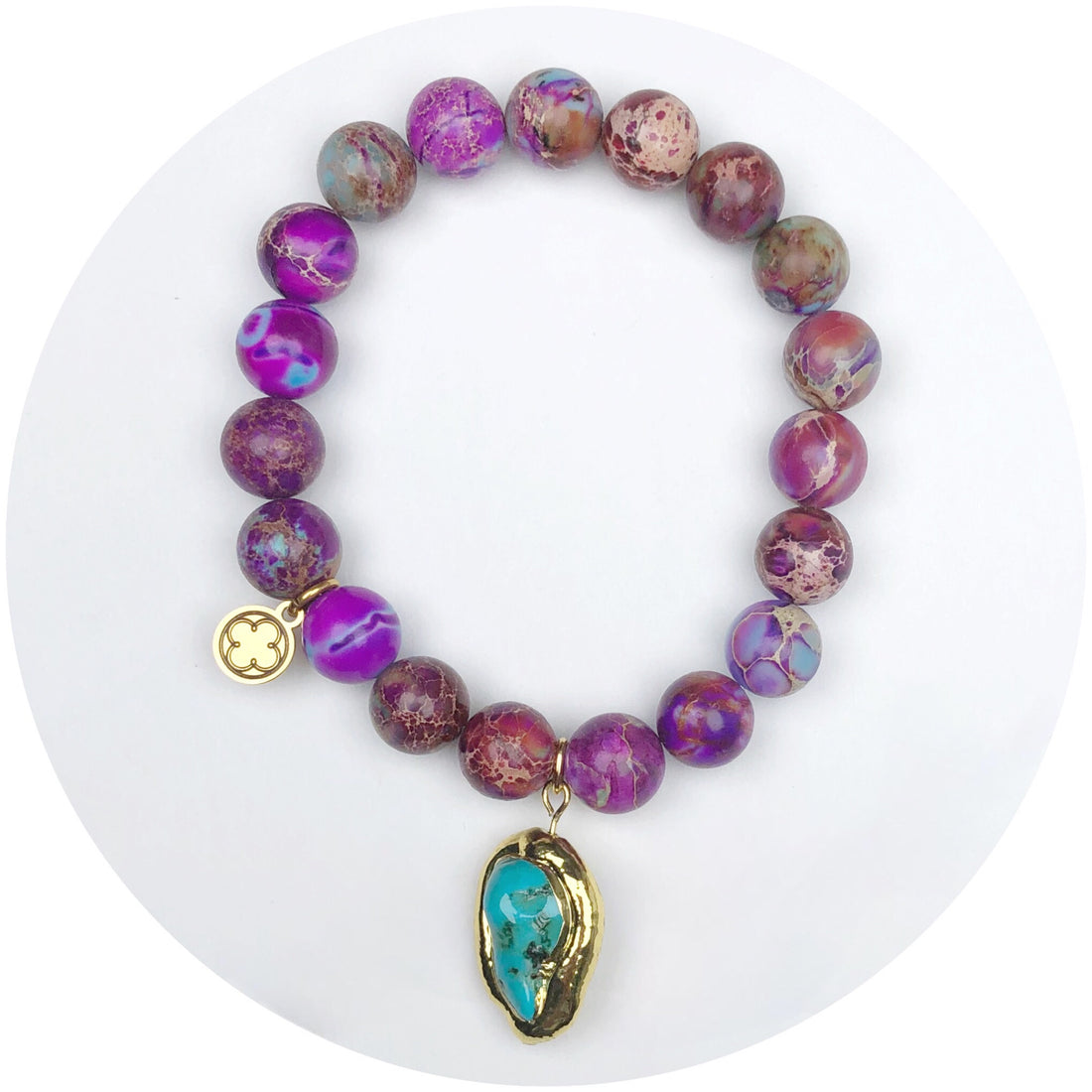 Imperial Mulberry With Turquoise Bezel Pendant